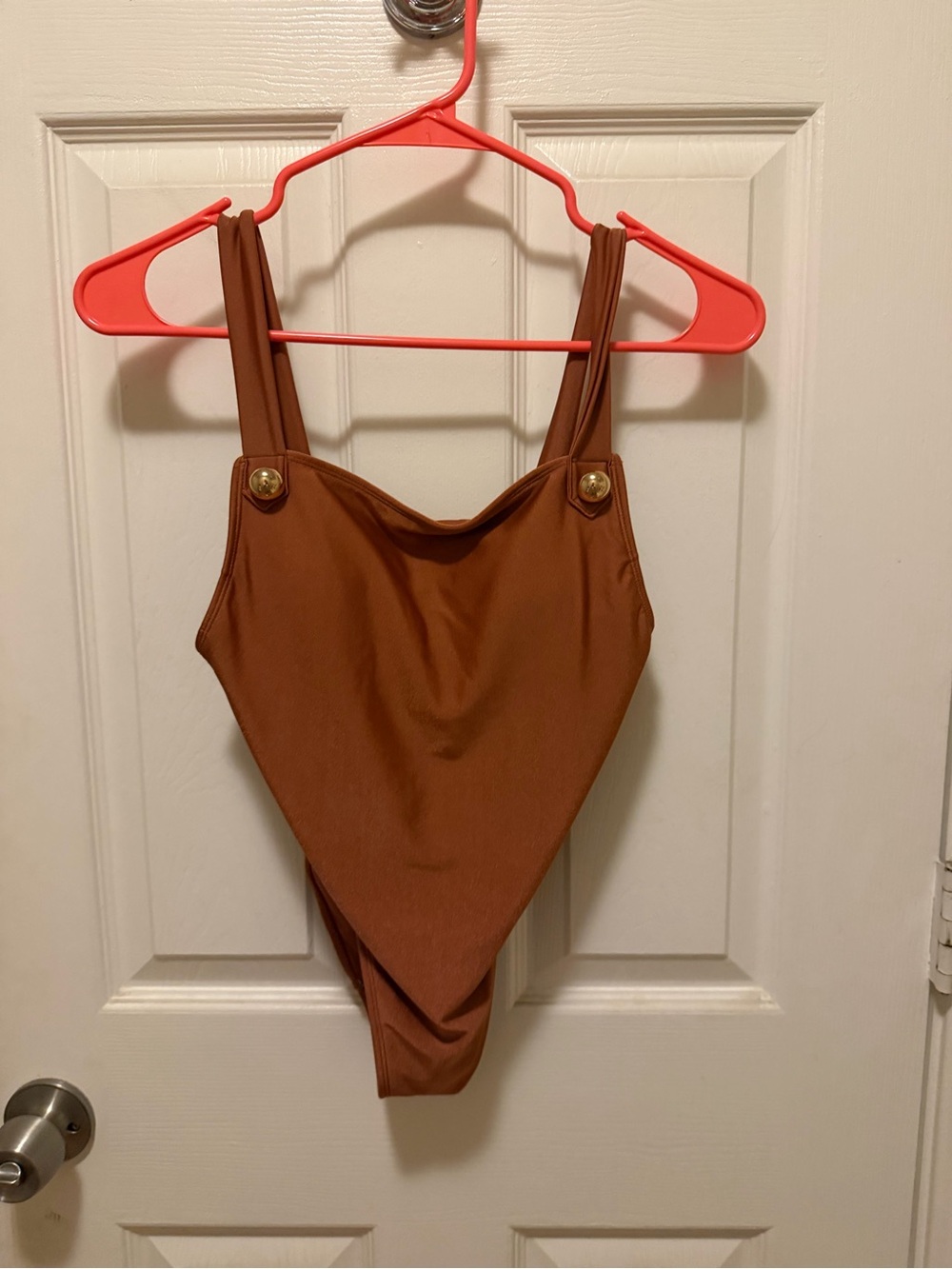 Forever 21 Brown Button-Accent Bodysuit
